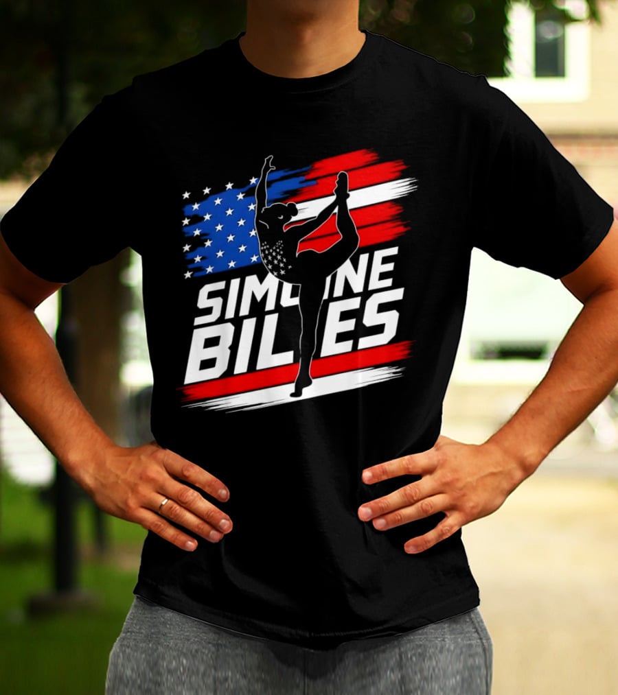 SIMONE BILES USA AMERICAN FLAG GYMNASTICS TEAM T-Shirt