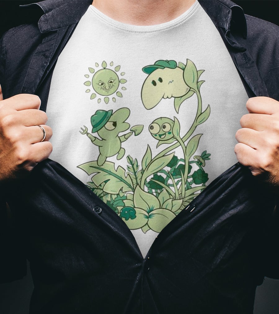 Smiling Friends Disdainful Gardener Cheerful Plant Companions And Sun T-Shirt