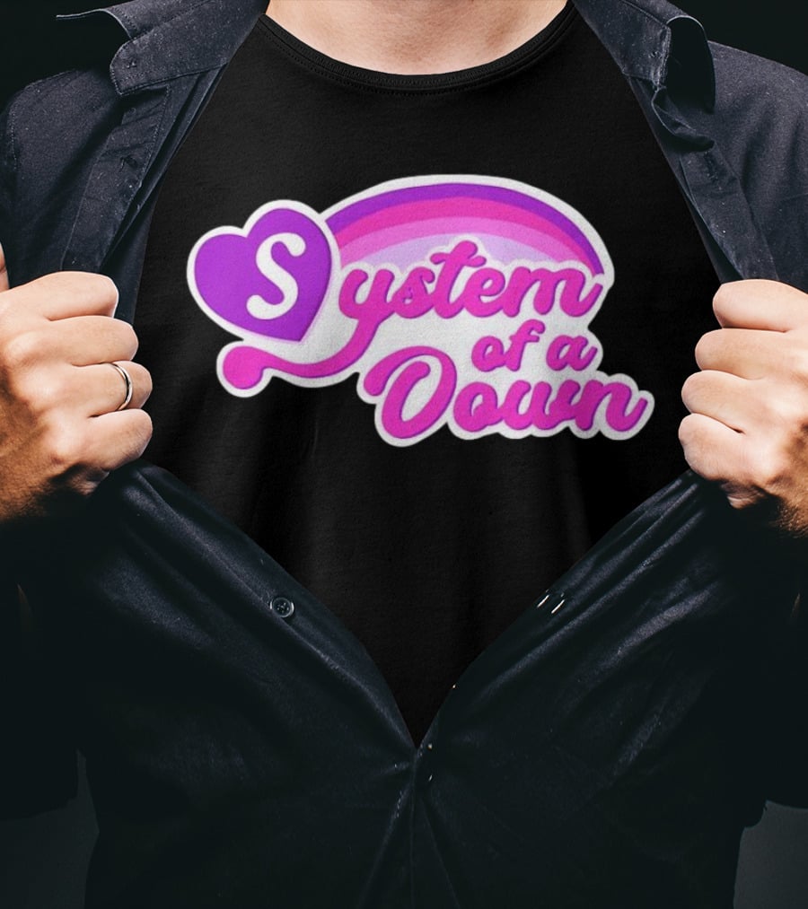 System Of A Down Rainbow Heart T-Shirt