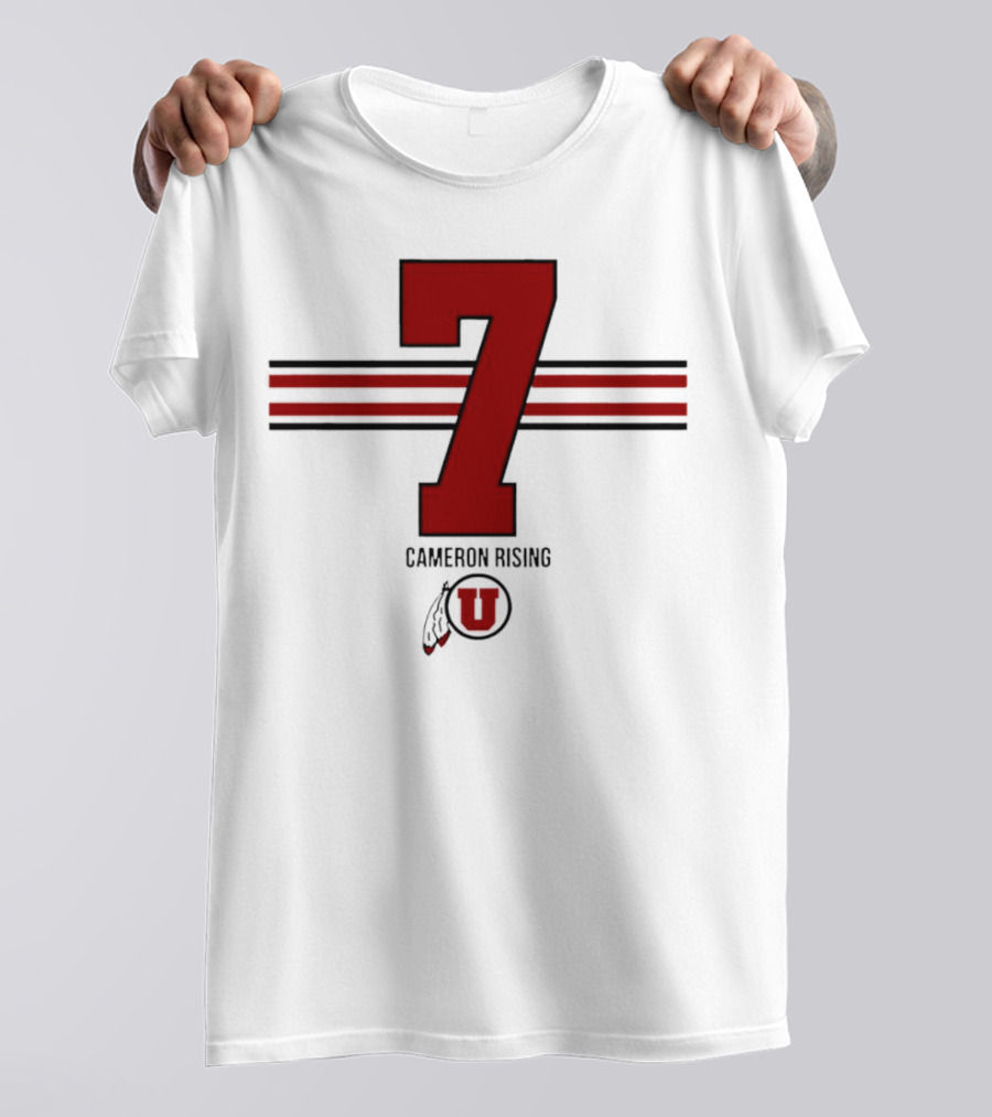 Cameron Rising Utah Utes Number 7 Stripe T-Shirt