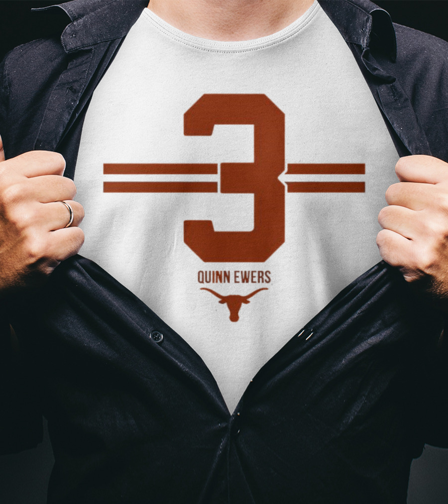 Quinn Ewers Texas Longhorns Number 3 T-Shirt