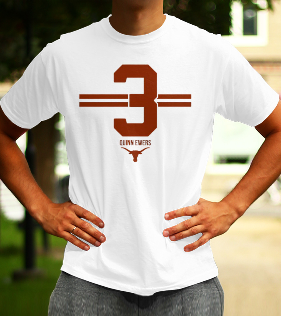 Quinn Ewers Texas Longhorns Number 3 T-Shirt