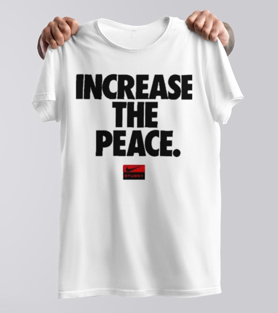 Increase The Peace Stussy Red Swoosh T-Shirt