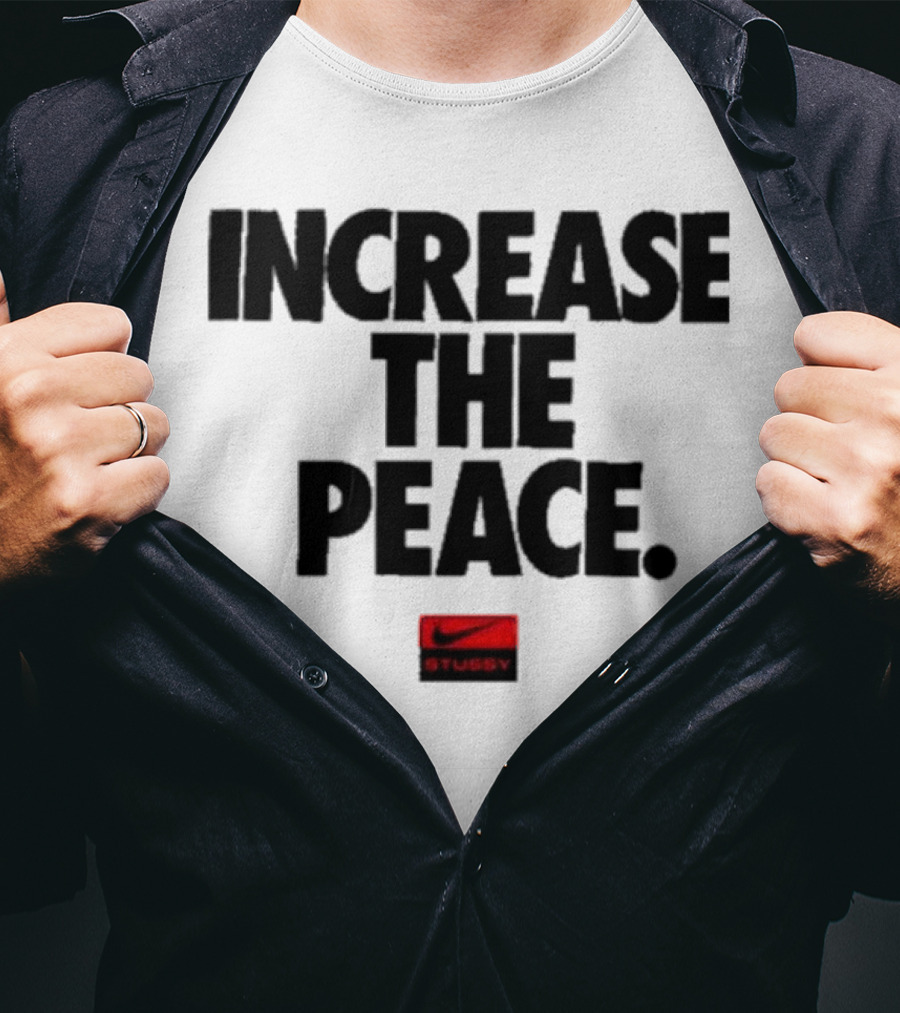 Increase The Peace Stussy Red Swoosh T-Shirt