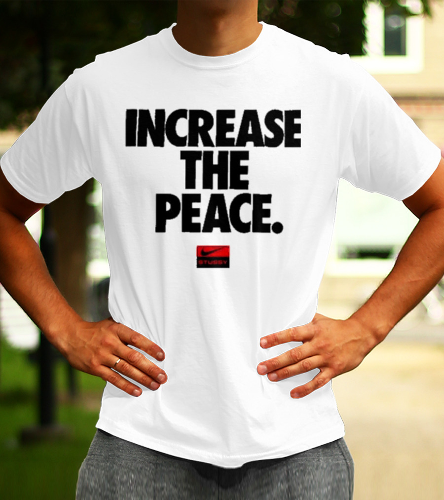 Increase The Peace Stussy Red Swoosh T-Shirt