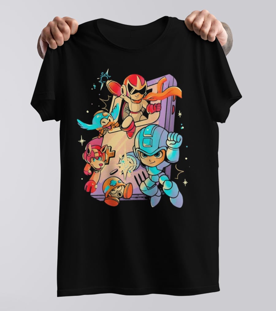 Mega Man And Friends Adventure With Console Elements T-Shirt