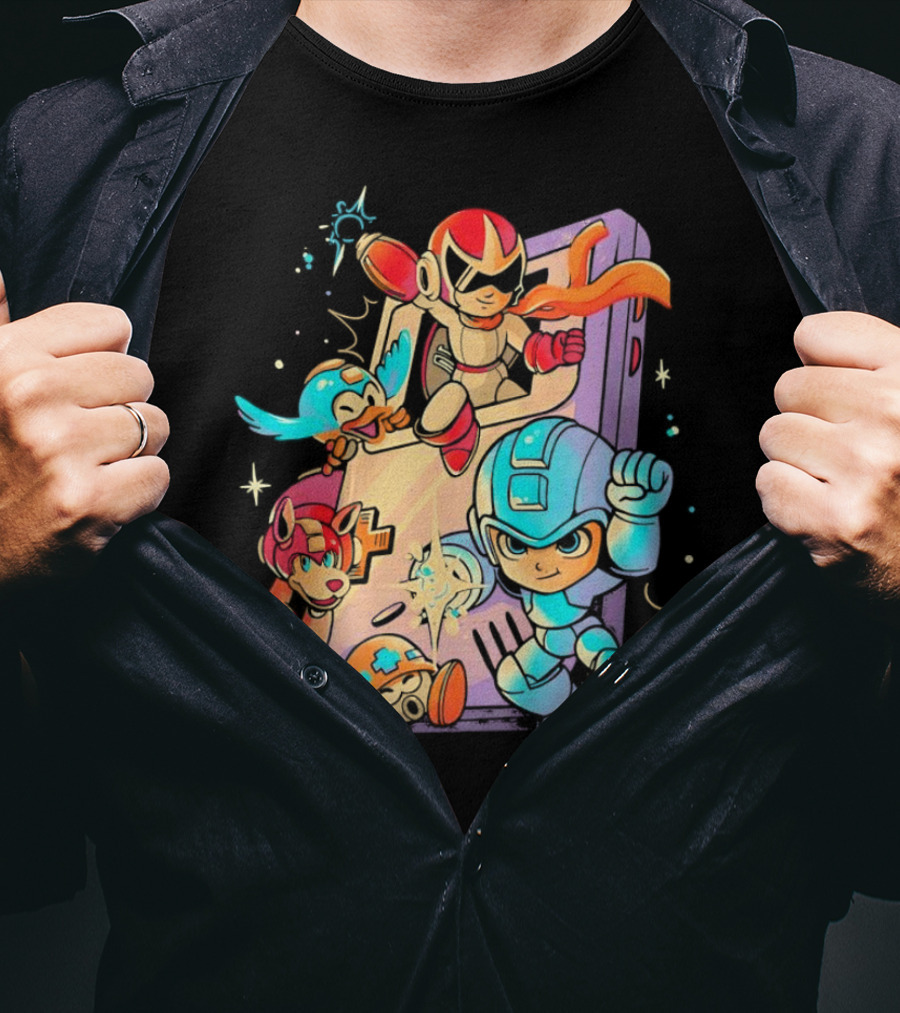 Mega Man And Friends Adventure With Console Elements T-Shirt