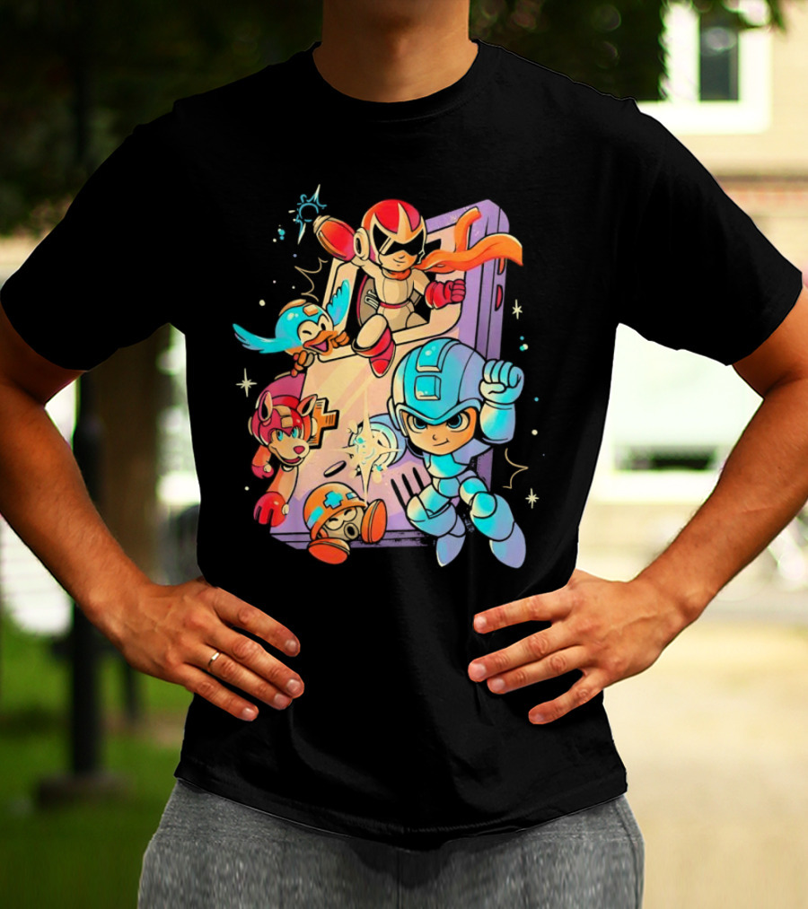 Mega Man And Friends Adventure With Console Elements T-Shirt
