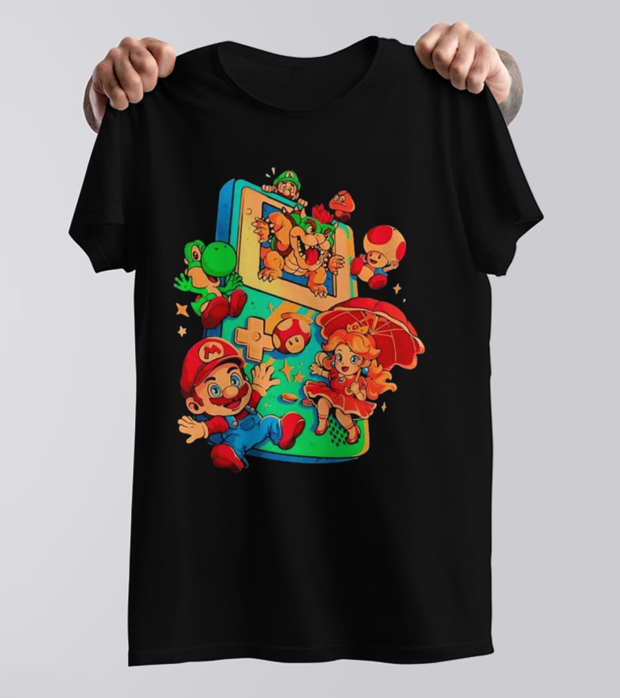 Super Mario Plumber Adventure Characters Game Icons T-Shirt