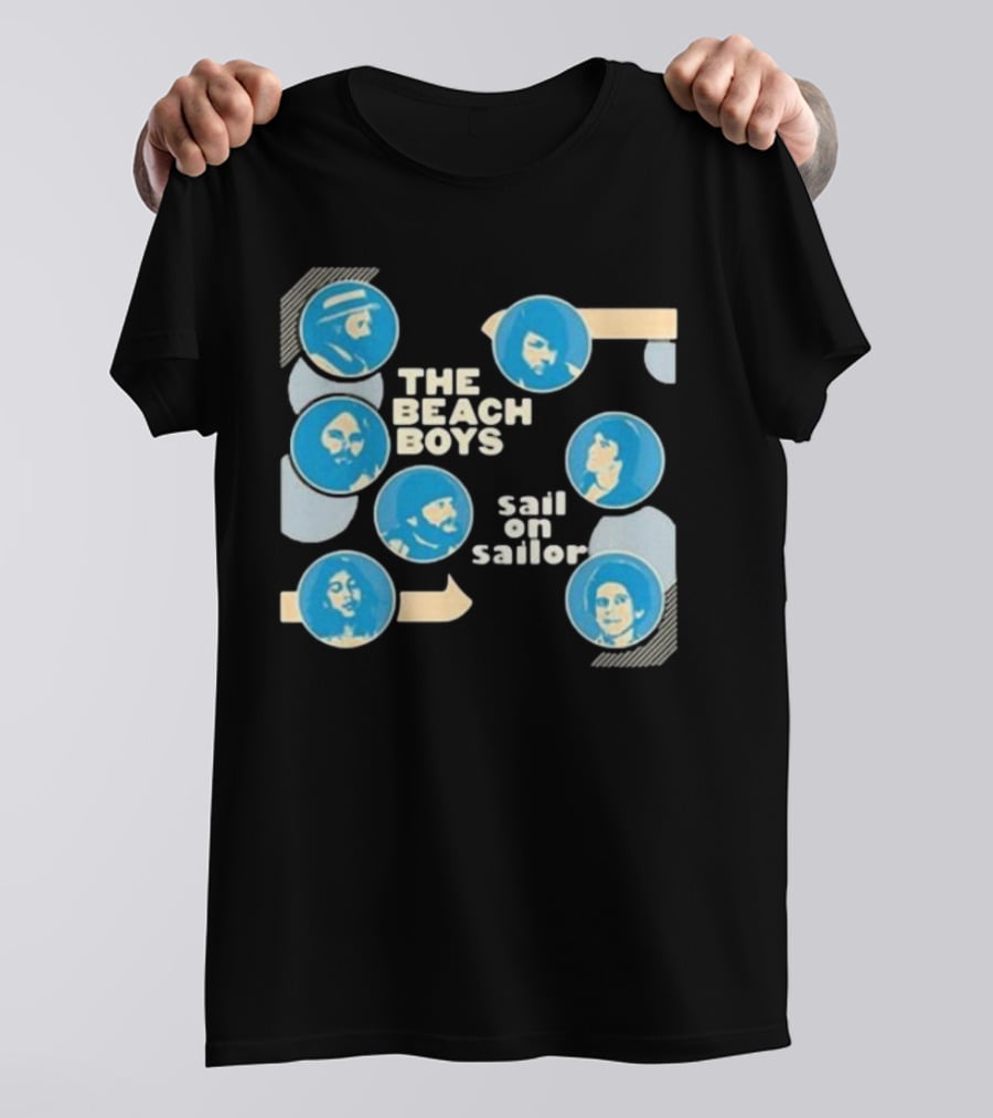The Beach Boys Sail On Sailor Retro Blue Circles T-Shirt