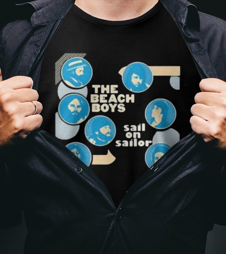 The Beach Boys Sail On Sailor Retro Blue Circles T-Shirt