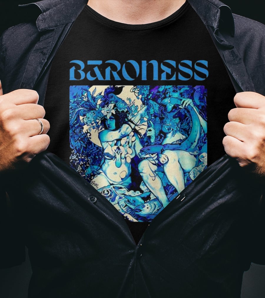 Baroness Blue Record Psychedelic Mythical Scene T-Shirt