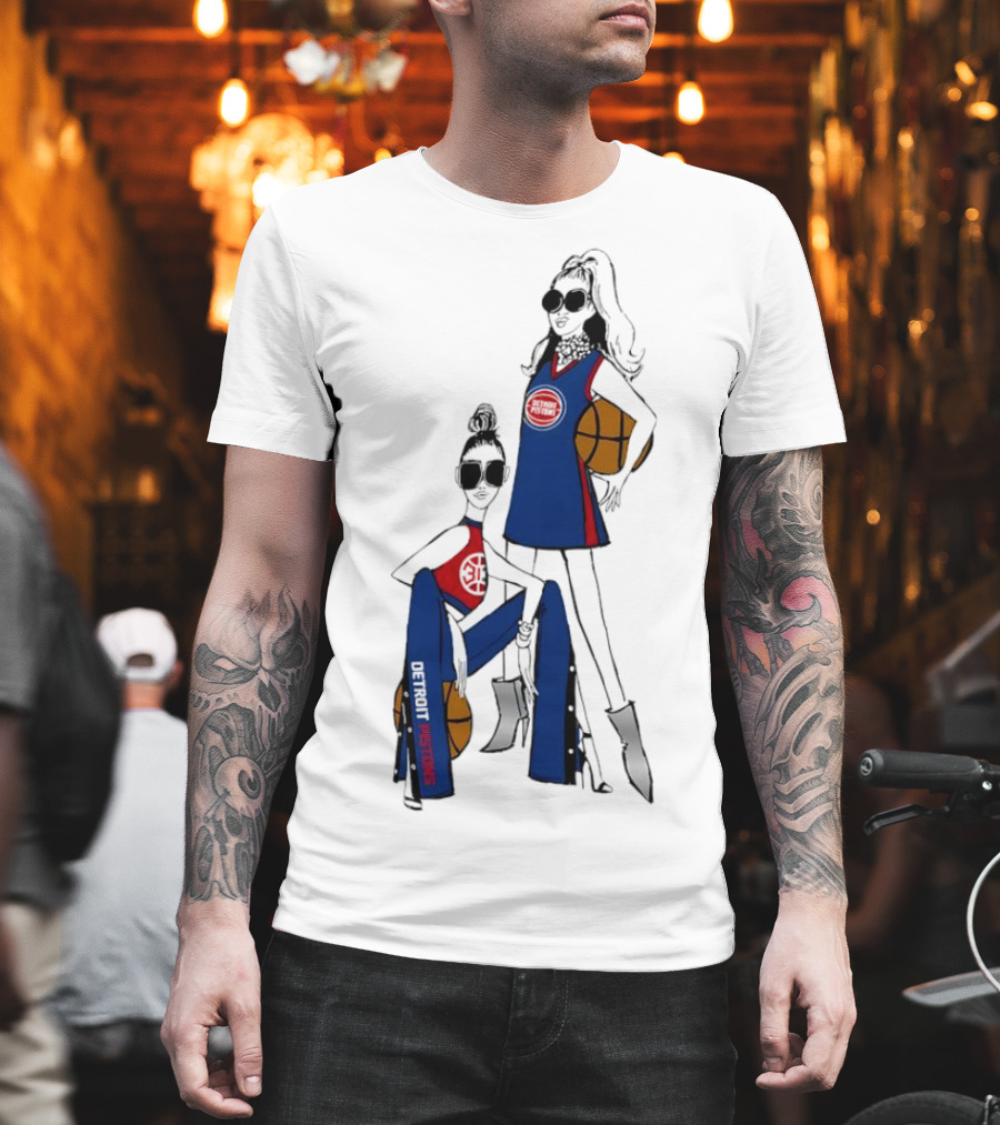 Detroit Pistons G-III 4Her Basketball Fashion Sisters Fitted Girls T-Shirt