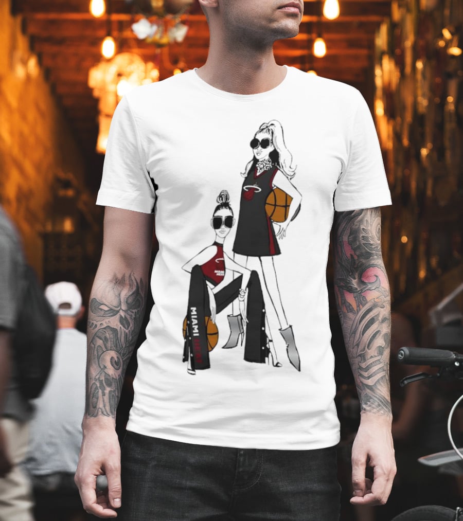 Miami Heat G-III 4Her Basketball Girls Fitted Fashion Lineup T-Shirt