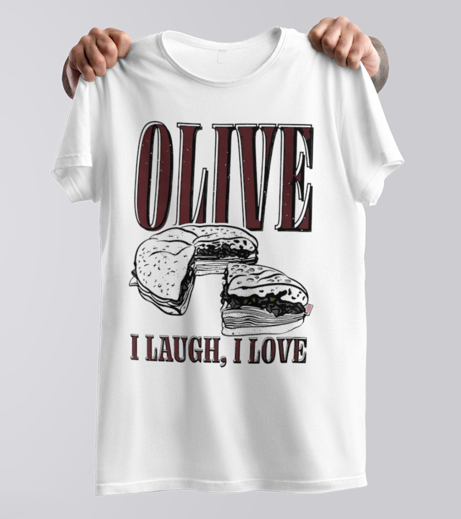 OLIVE I Laugh I Love Black Burger Joke T-Shirt