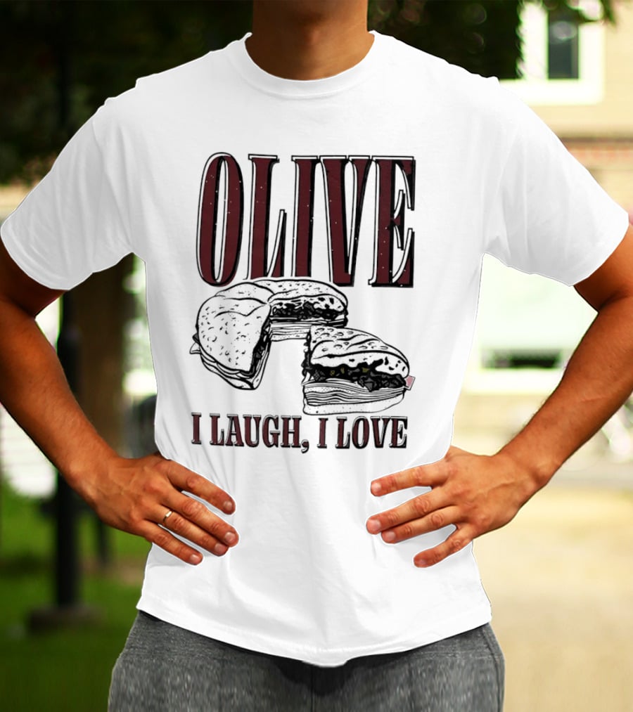 OLIVE I Laugh I Love Black Burger Joke T-Shirt
