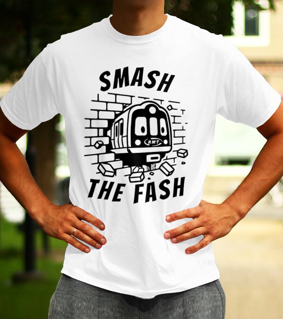 RMT Smash The Fash Train Breaking Through Wall T-Shirt