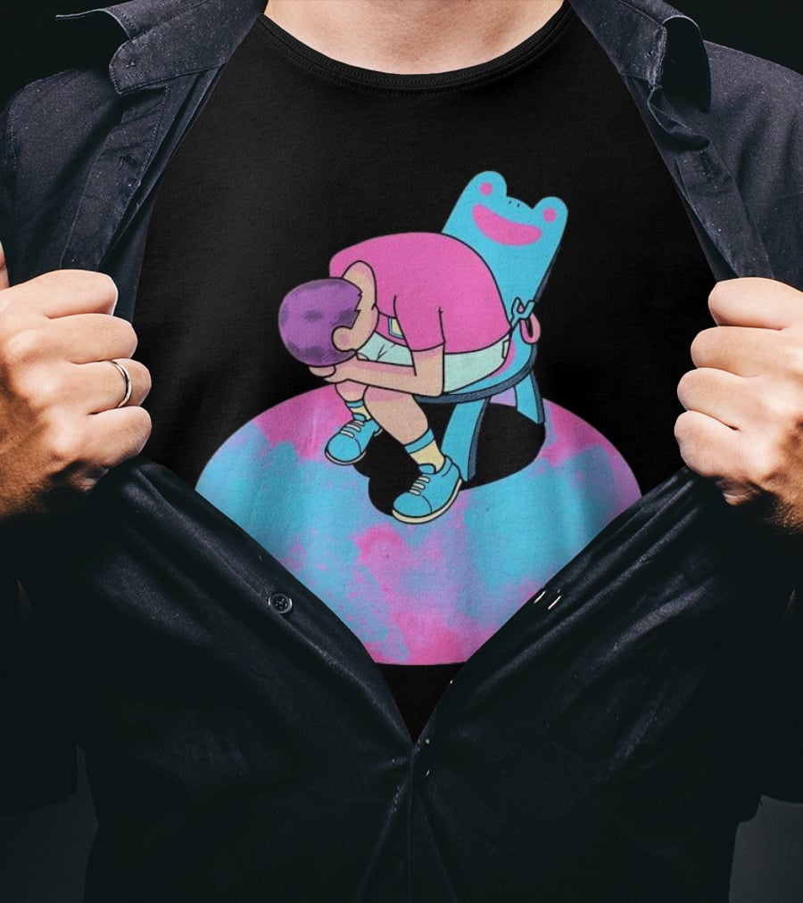 Bell Tolls X My Bells Child In Chair Art With Pink And Blue Palette T-Shirt