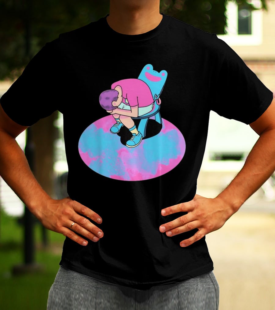 Bell Tolls X My Bells Child In Chair Art With Pink And Blue Palette T-Shirt