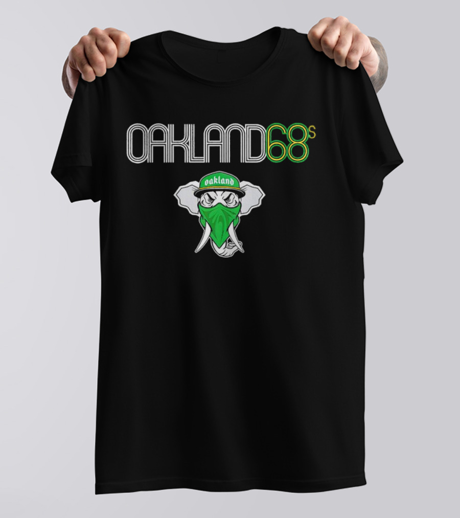 Oakland 68s Elephant Green Bandana Baseball Cap T-Shirt