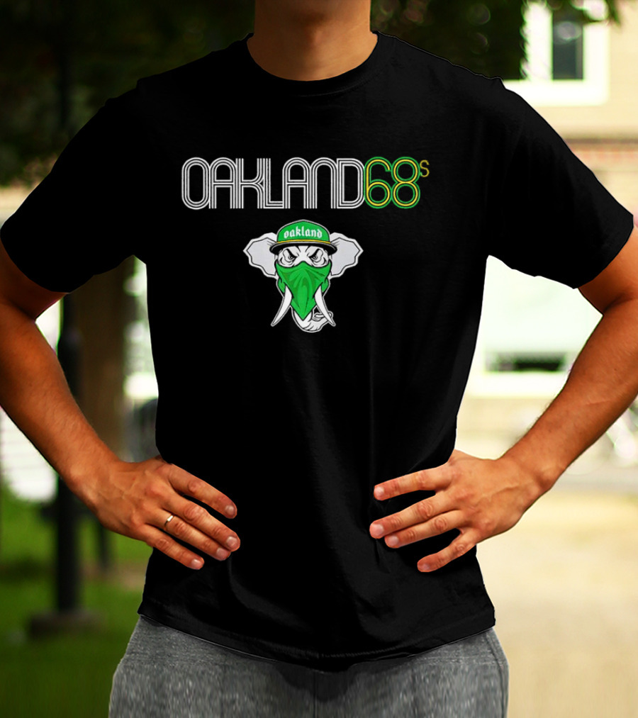 Oakland 68s Elephant Green Bandana Baseball Cap T-Shirt