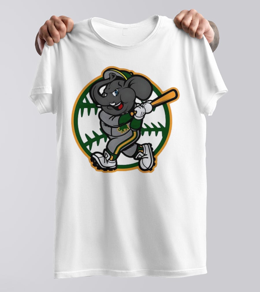 Oakland Baseball Elephant Batting Logo MLB T-Shirt