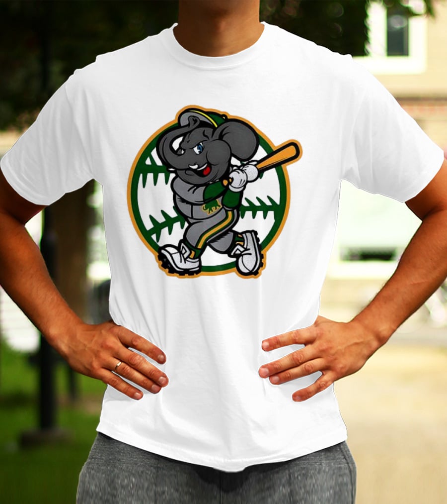 Oakland Baseball Elephant Batting Logo MLB T-Shirt