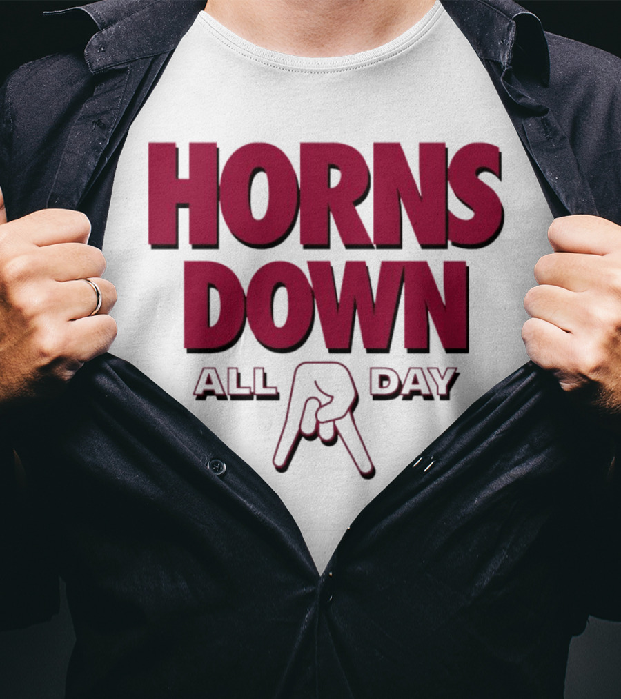 Horns Down All Day Oklahoma Sooners T-Shirt