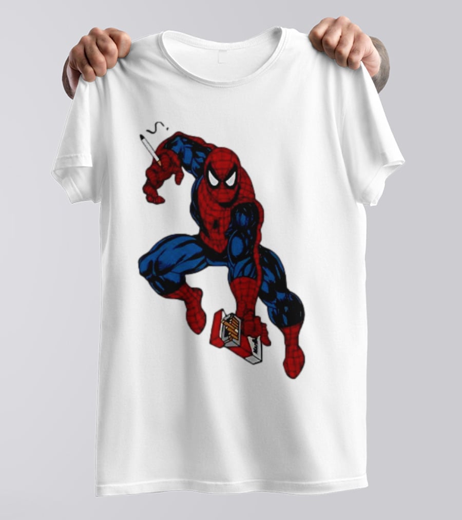Spider-Man Smokerman Smoking Cigarette Comic T-Shirt