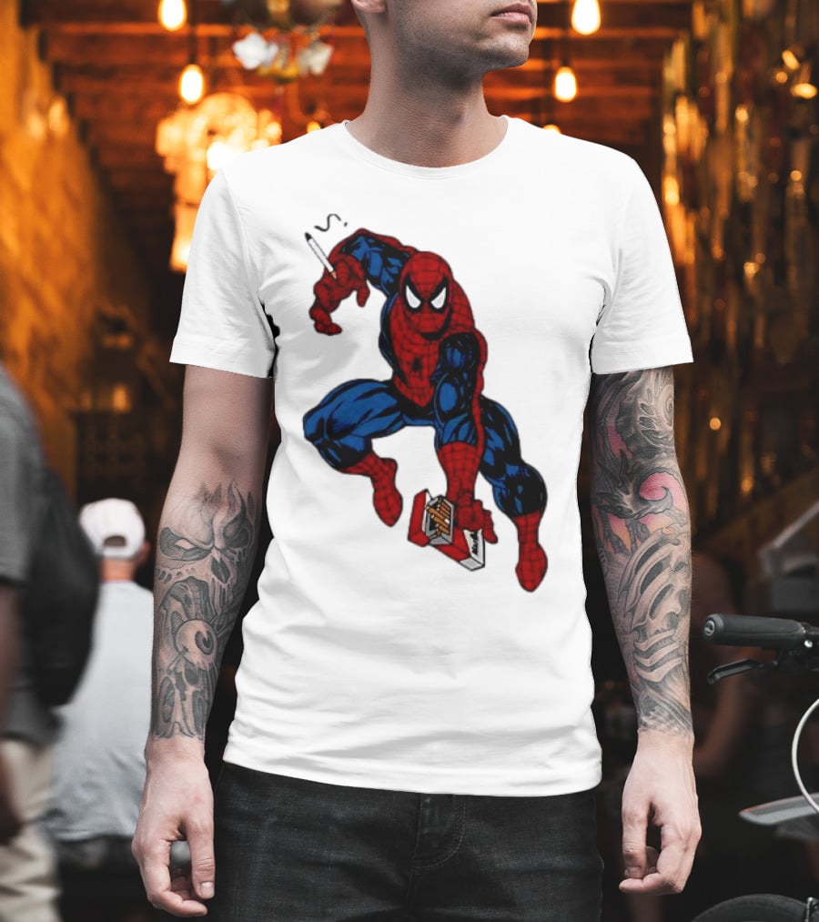 Spider-Man Smokerman Smoking Cigarette Comic T-Shirt