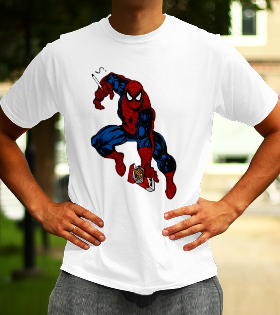 Spider-Man Smokerman Smoking Cigarette Comic T-Shirt