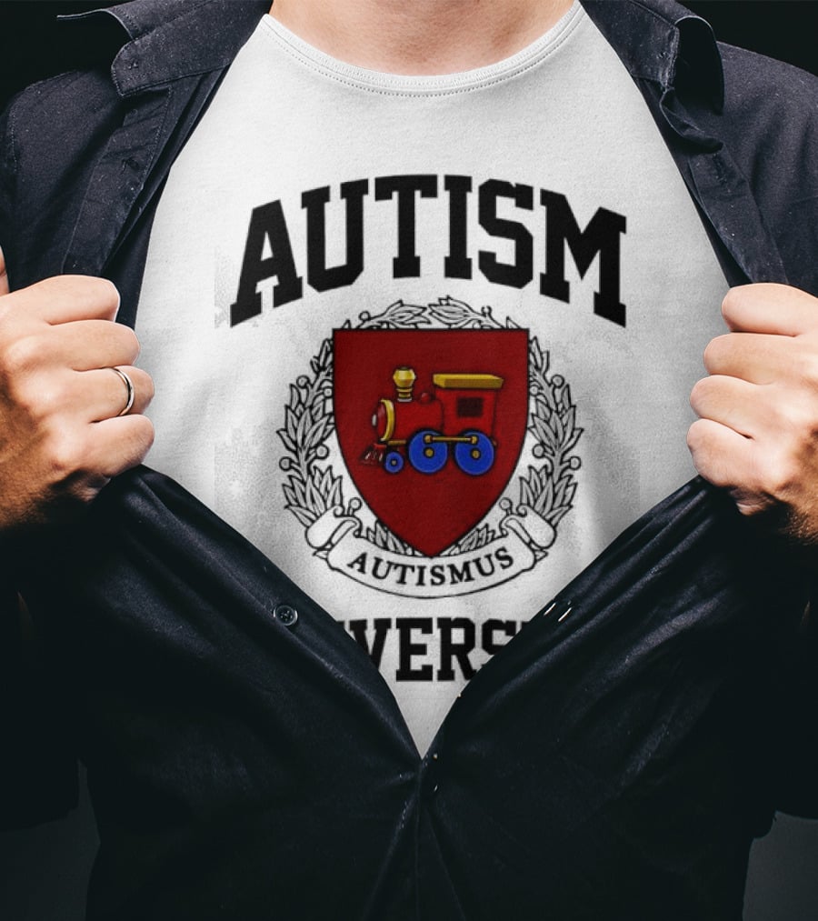 AUTISM UNIVERSITY AUTISMUS CREST CREWNECK T-Shirt