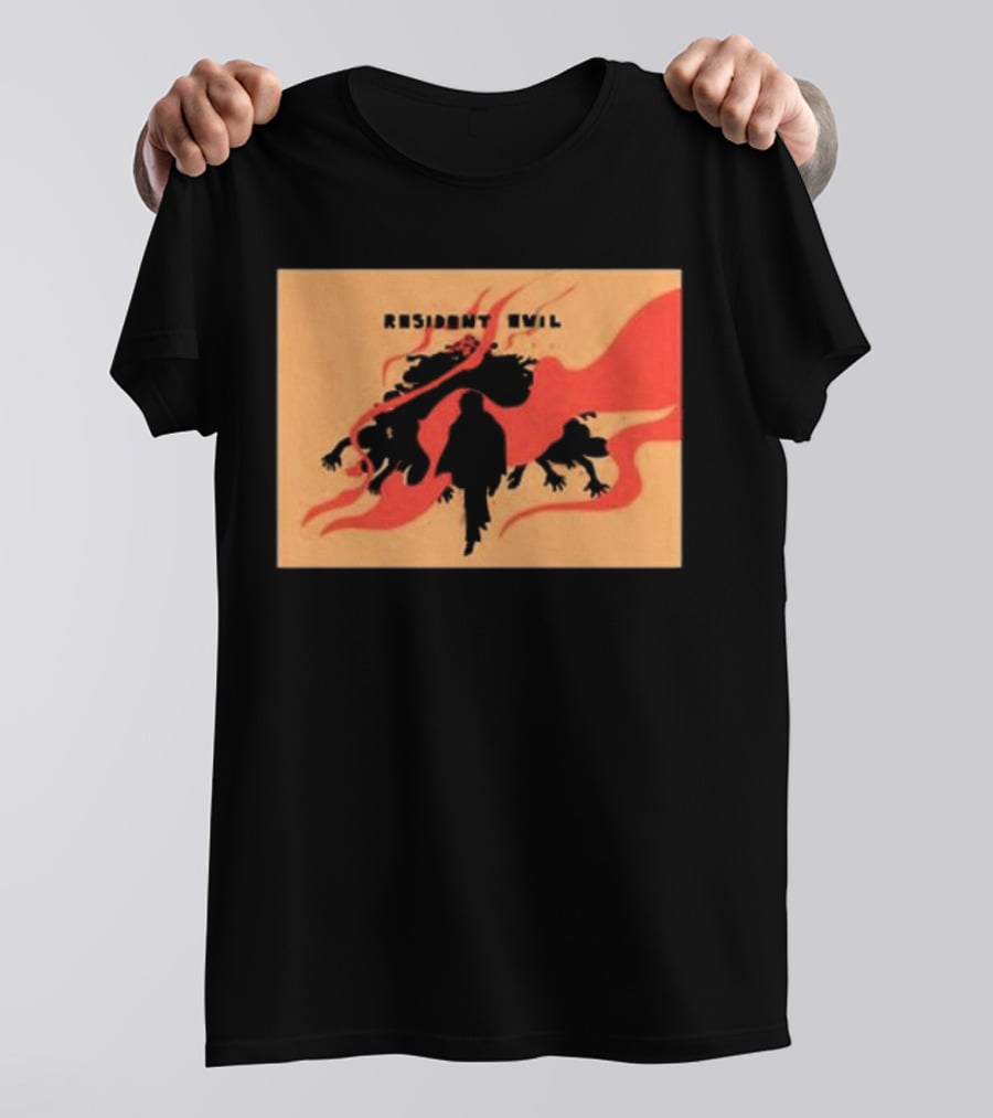 Resident Evil Silhouette Shadow Red Flames T-Shirt