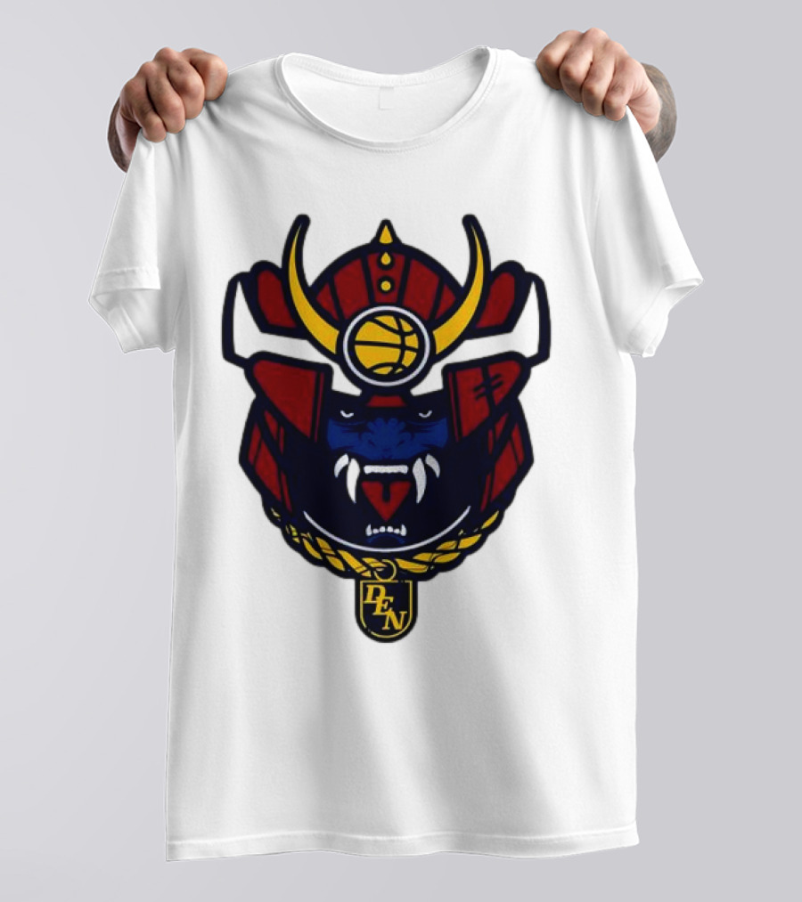Denver Nuggets Samurai Helmet Emblem With DN Badge T-Shirt
