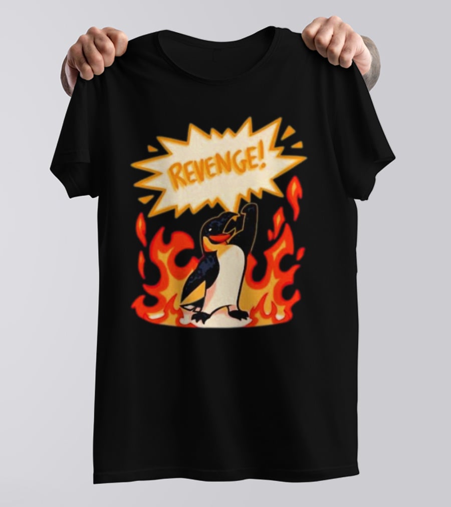 Hazbin Hotel Helluva Boss Revenge Penguin In Flames T-Shirt