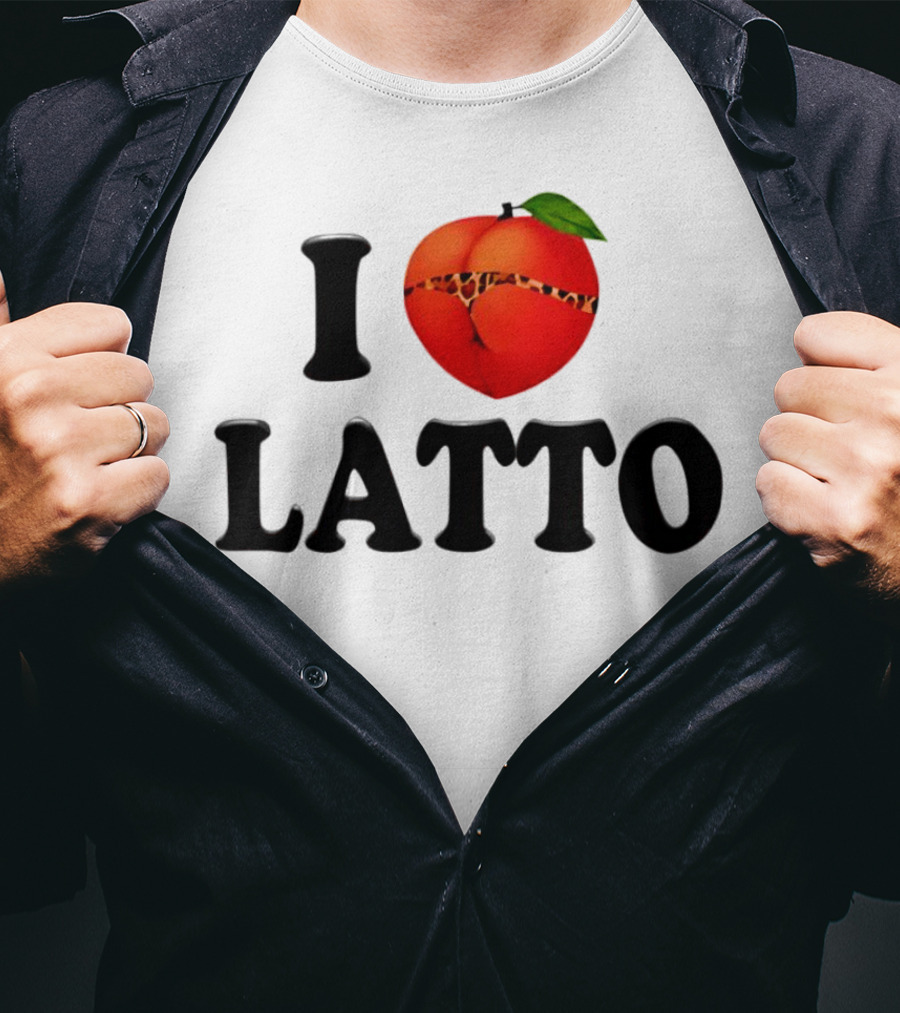 I Love Latto Peach With Leopard Print Detail T-Shirt