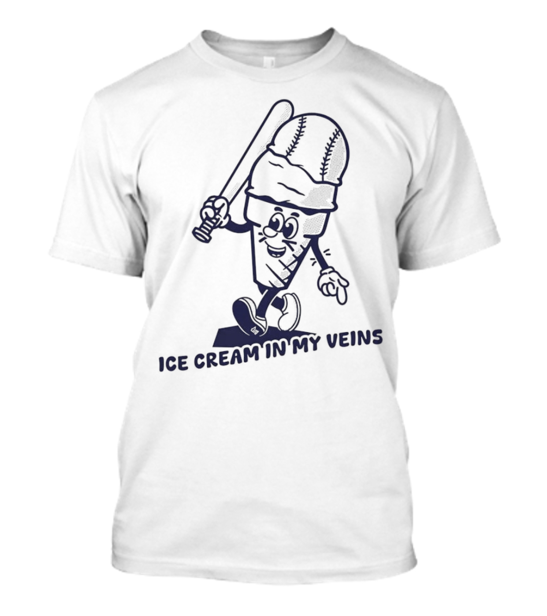 Ice Cream In My Veins Baseball Cone Bat Character T-Shirt