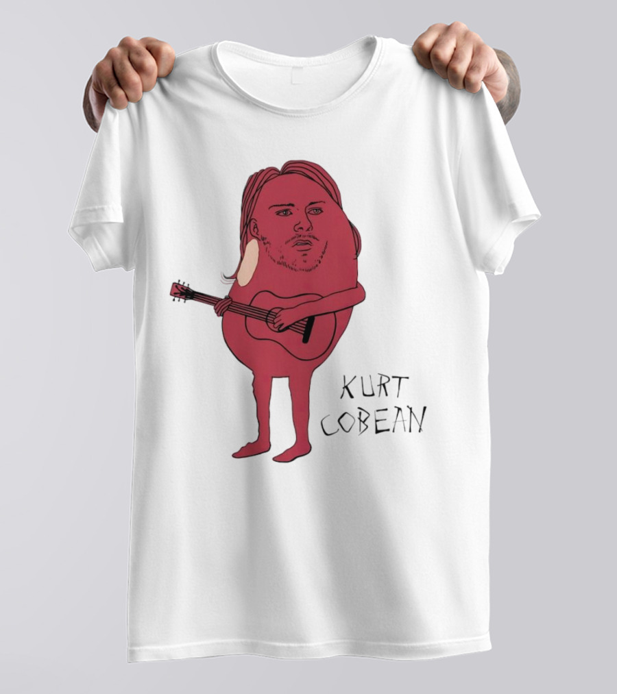 Kurt Cobean Guitar Bean Character T-Shirt