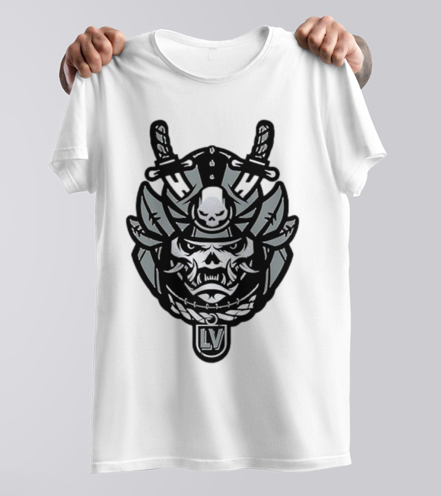 Las Vegas Raiders Samurai LV Skull Emblem T-Shirt