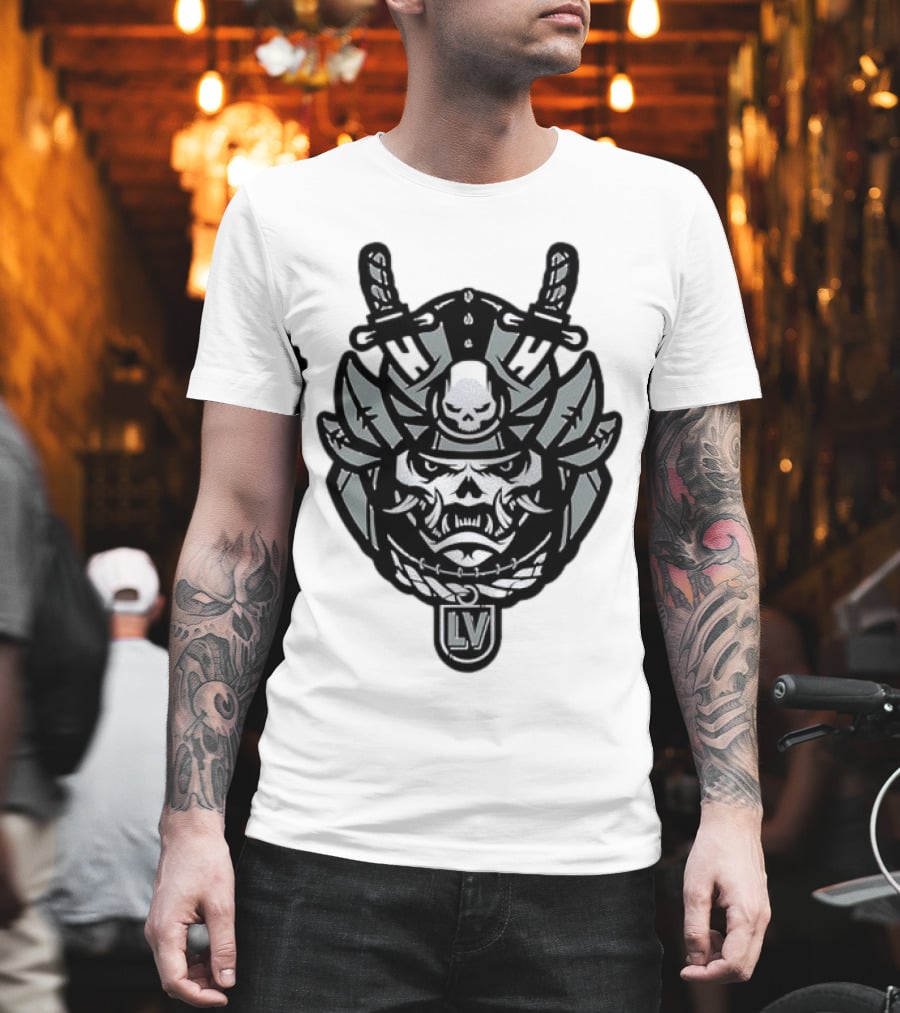 Las Vegas Raiders Samurai LV Skull Emblem T-Shirt