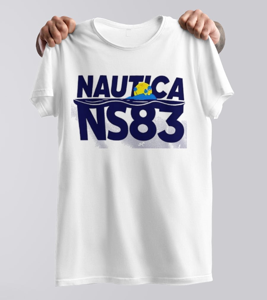 Nautica NS83 Ocean Wave And Globe T-Shirt