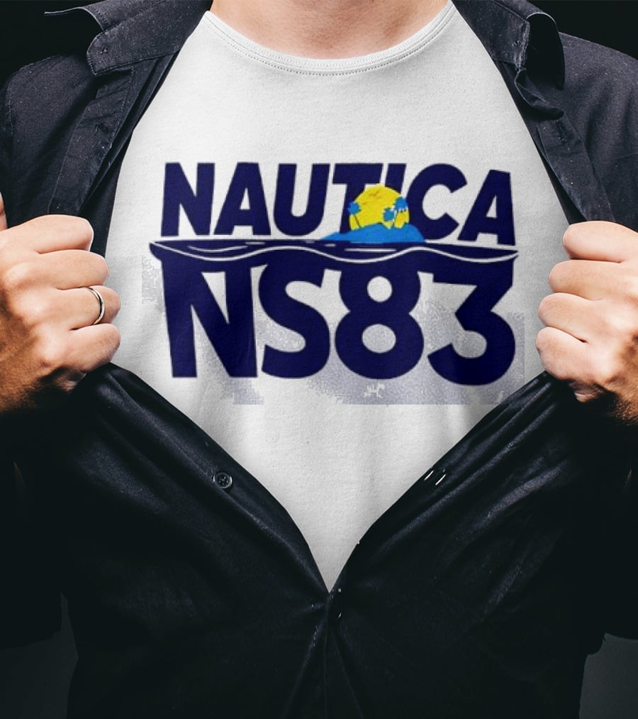 Nautica NS83 Ocean Wave And Globe T-Shirt