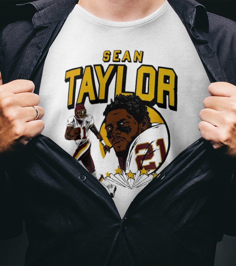 Sean Taylor Washington Commanders Caricature Player Signature T-Shirt