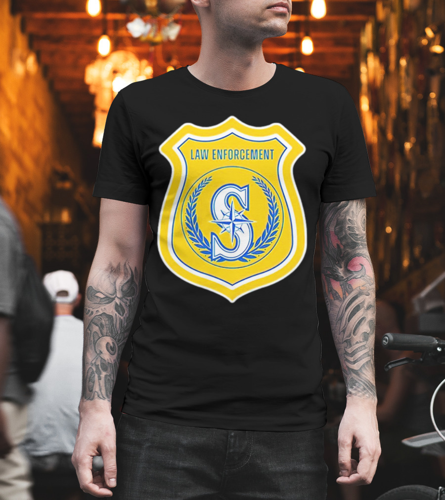 Seattle Mariners Law Enforcement Badge Shield S T-Shirt