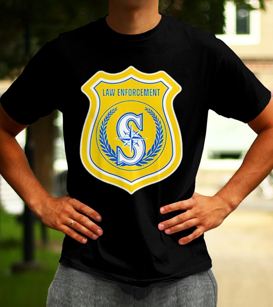 Seattle Mariners Law Enforcement Badge Shield S T-Shirt