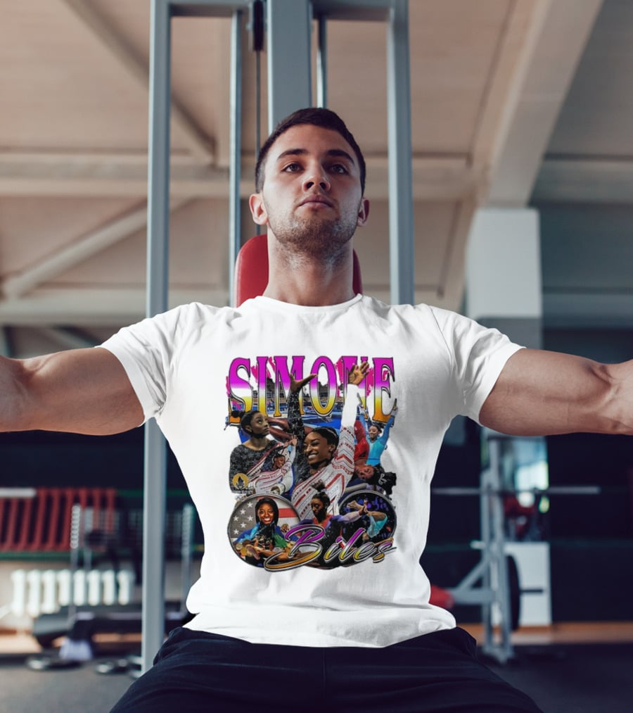 Simone Biles Olympic Champion Retro Collage T-Shirt