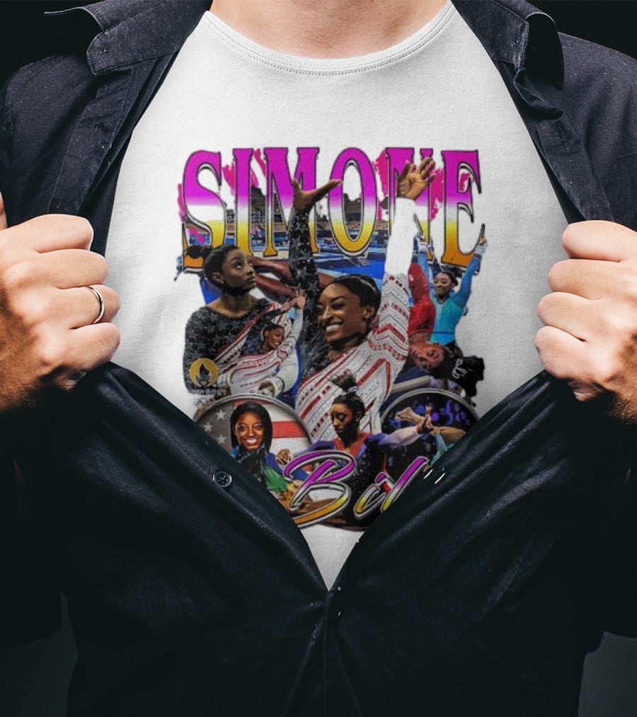 Simone Biles Olympic Champion Retro Collage T-Shirt