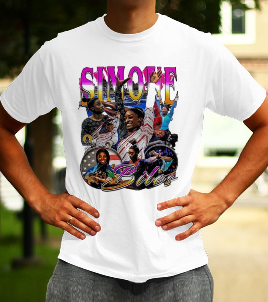 Simone Biles Olympic Champion Retro Collage T-Shirt