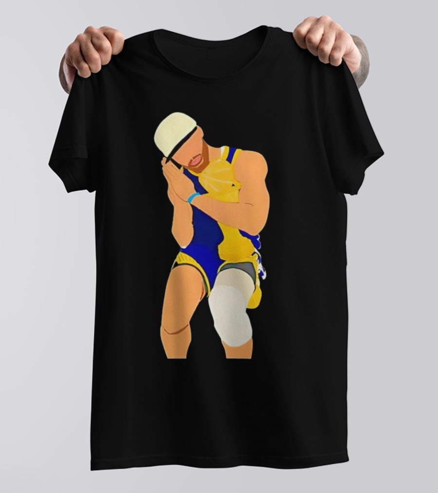 Steph Curry Night Night Basketball Pose With Trophy T-Shirt