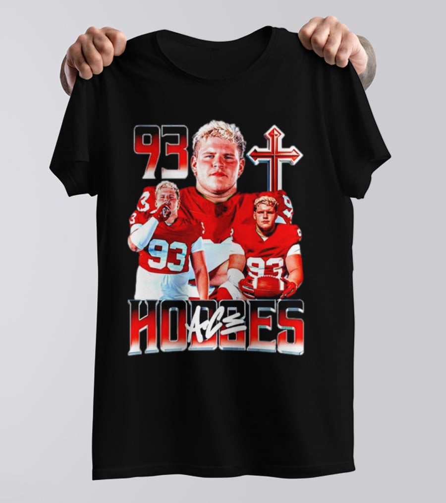 93 Ace Hodges Oklahoma Sooners Football Player Cross T-Shirt